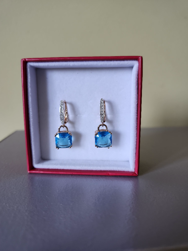 14K Blue Gold & Silver 2 Tone 585RG Gold Earrings