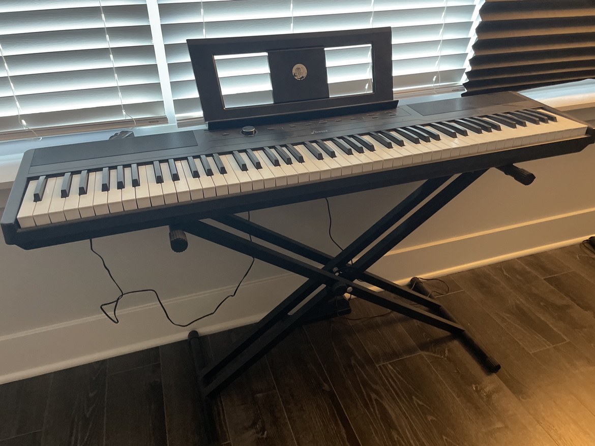 Digital Piano 88 Key Weighted Keyboard, with Stand & Pedal