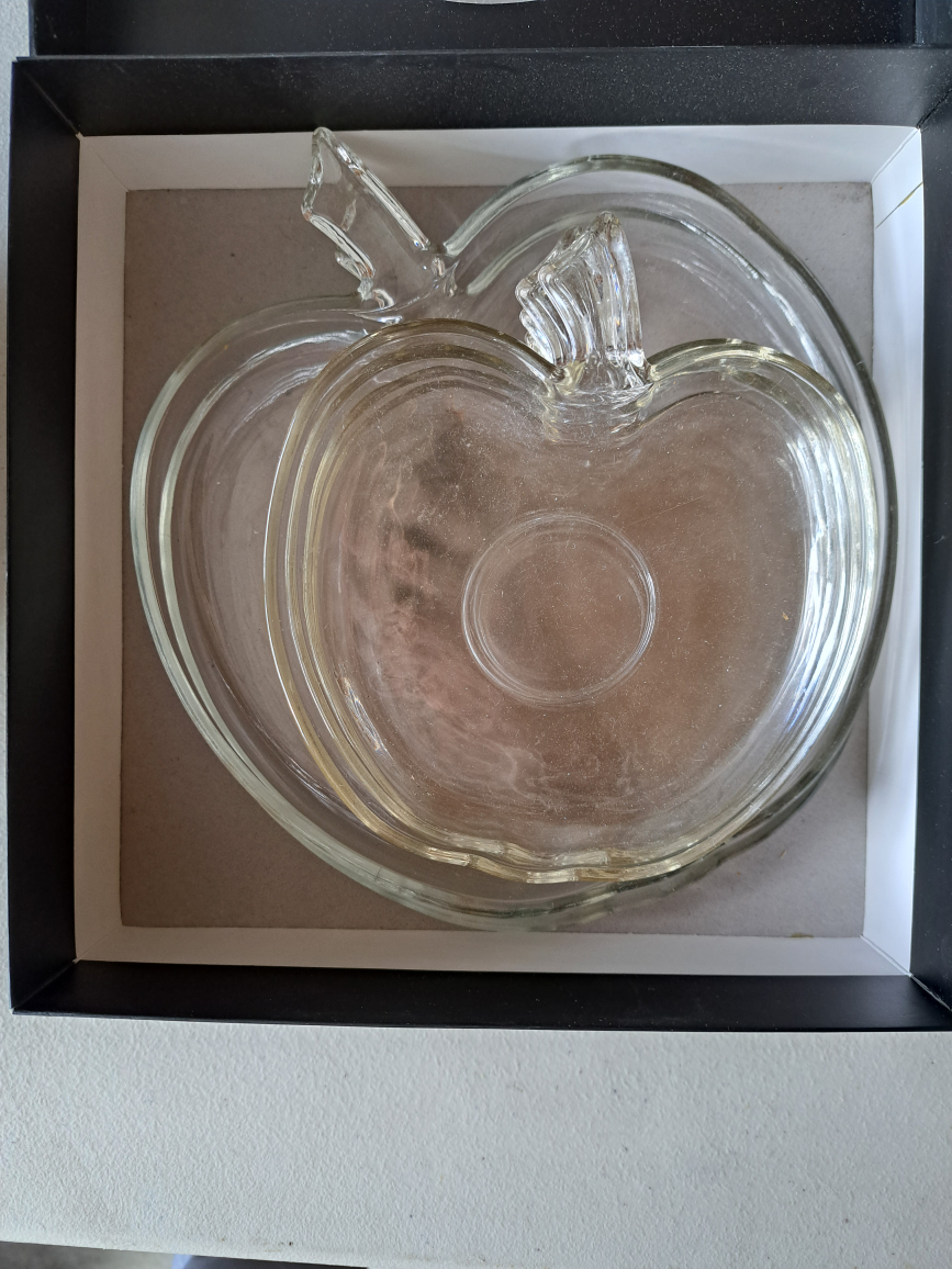 Apple Shaped Glass Serving Dish