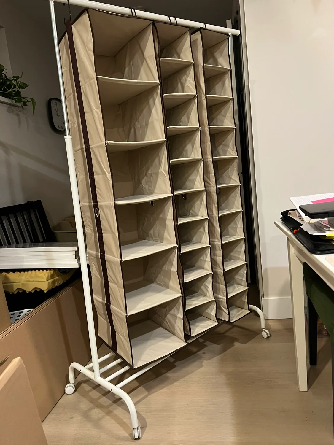 Portable clothes rack and storage hangars. thumbnail
