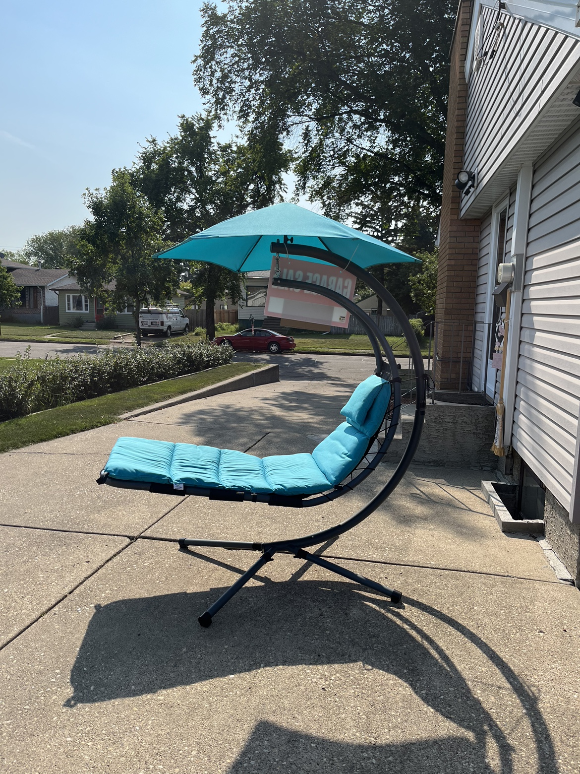 Vivere Hanging Patio Lounger with Umbrella