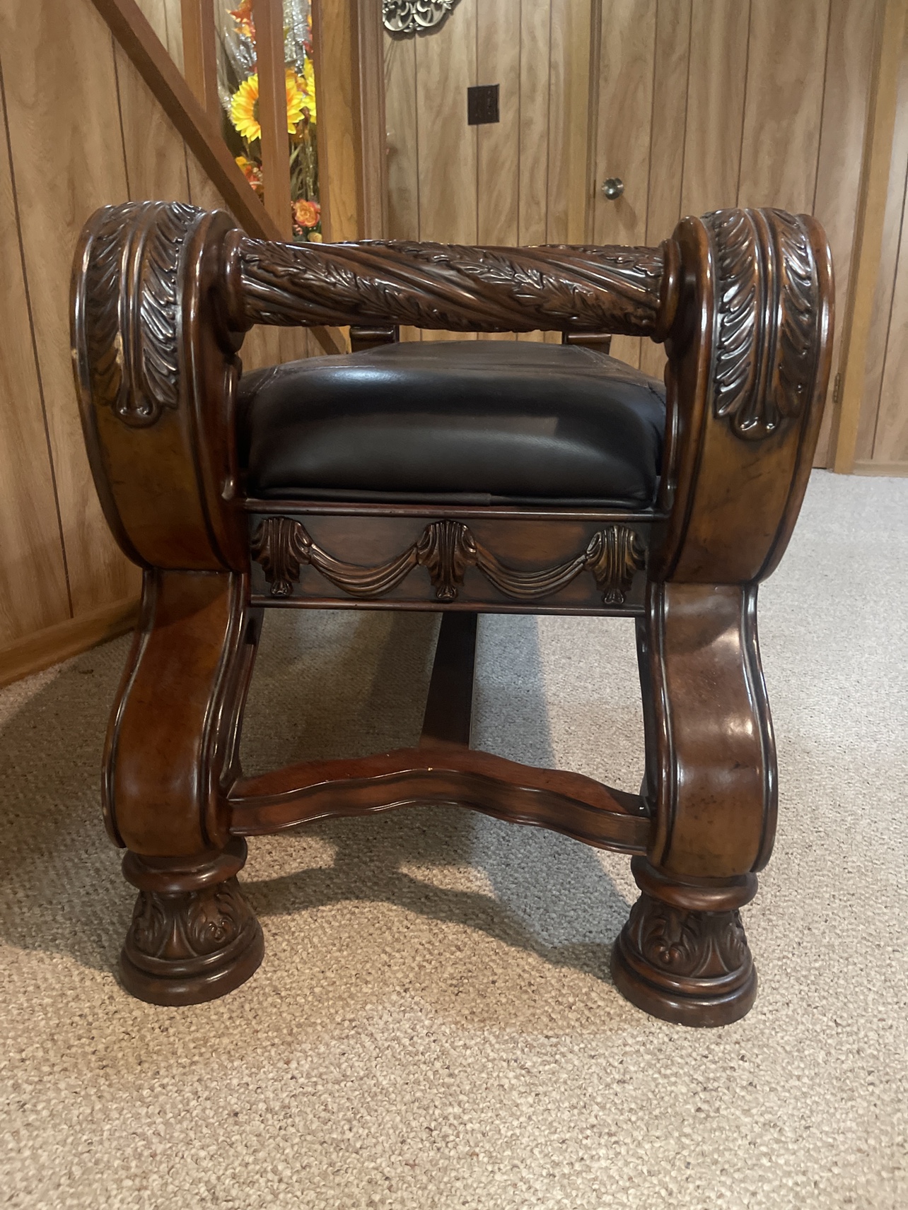 Ornate Wooden Bench - photo 4