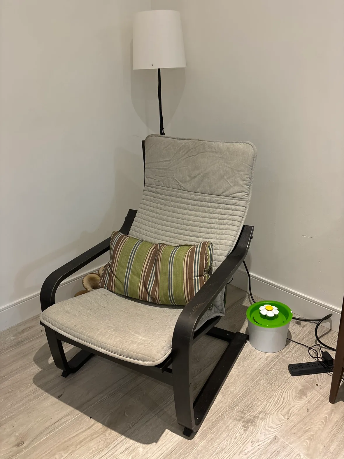 ikea poang armchair with cushion thumbnail