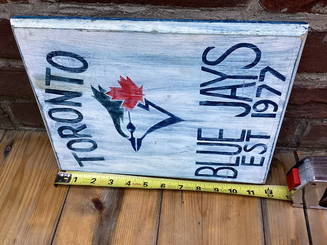 Vintage Hand Painted On Wood TORONTO BLUE JAYS EST 1977 ! image indicator(4)