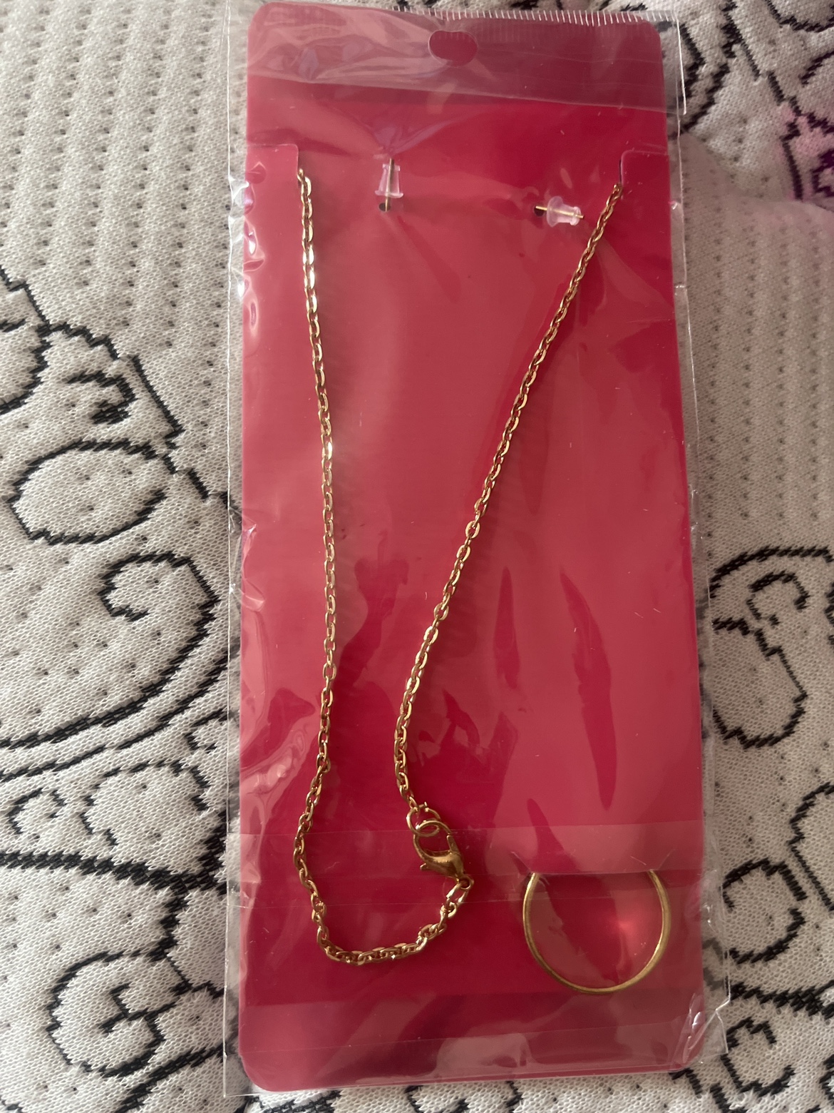 Gold Necklace, Ring & Earrings Set (Brand New) - photo 2