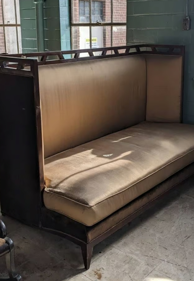 Vintage Upholstered Wooden Booth