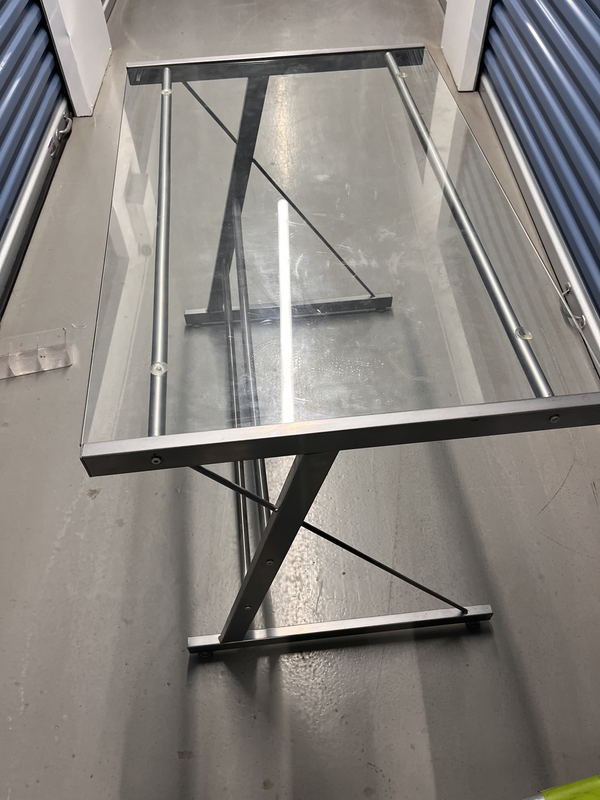 Glass Desk with Metal Frame