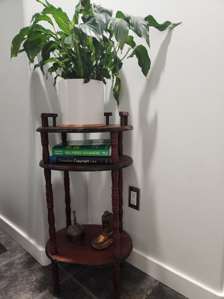 Rustic Three Tiered Wooden Side Table
