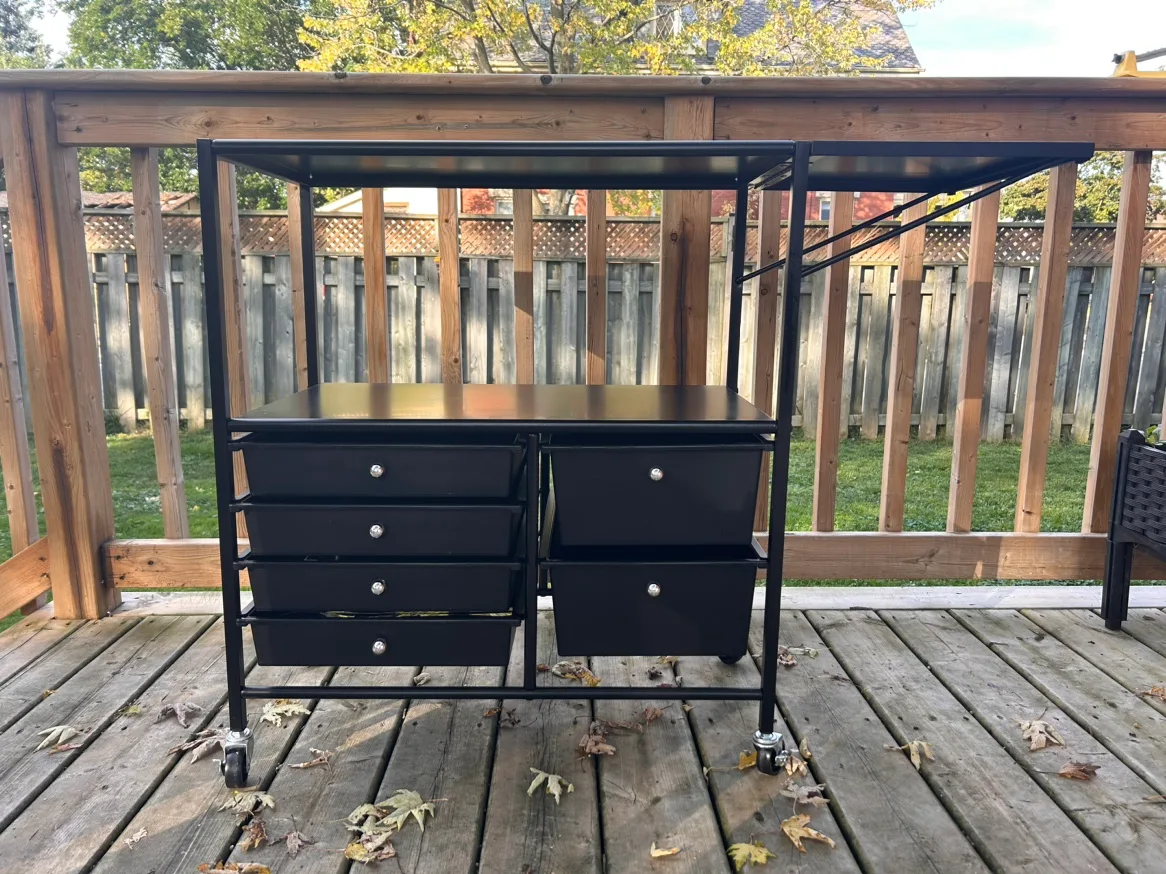 Black Metal Rolling Cart image indicator(4)