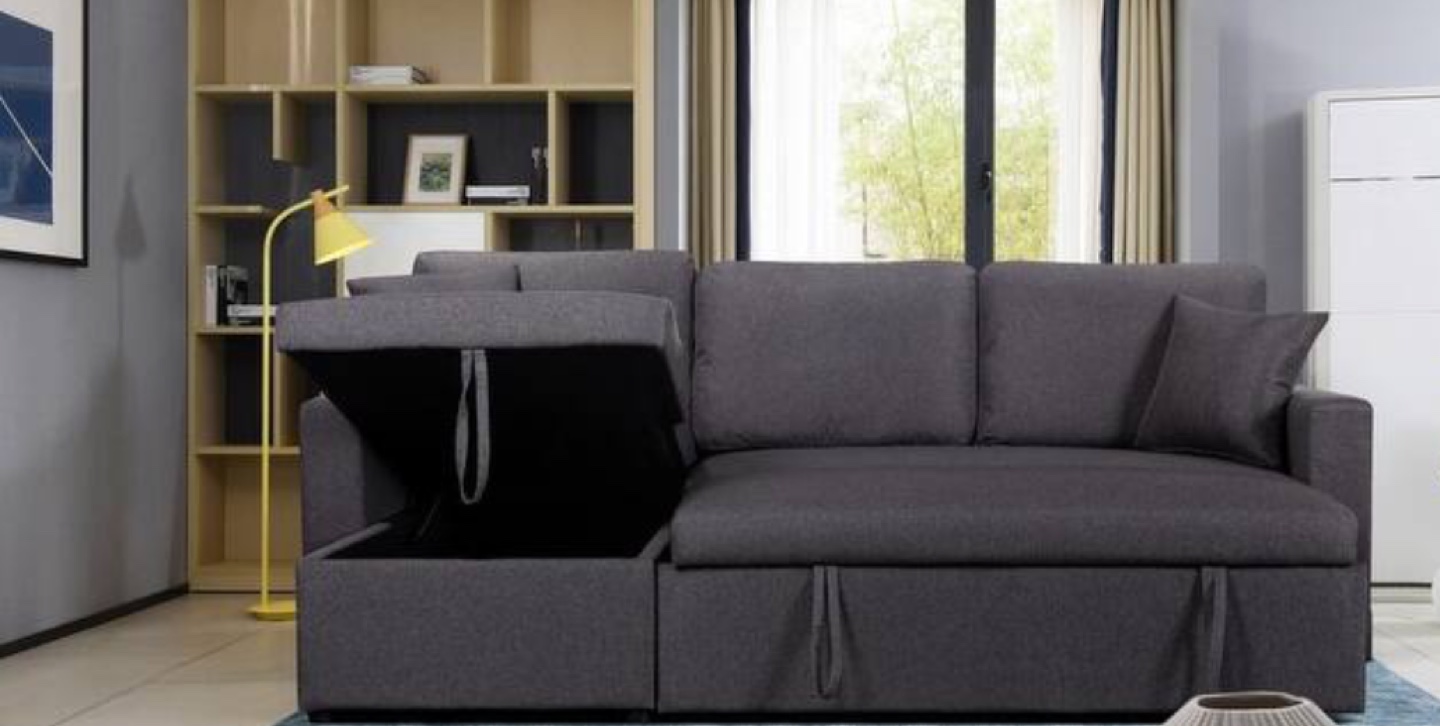 Grey Sectional Sofa Bed - photo 3