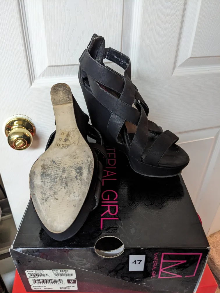 Material Girl Black Wedge Sandals image indicator(3)