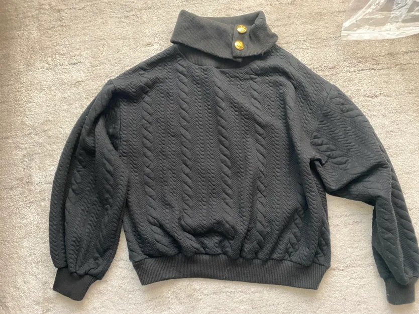 Japan harajuku black turtle neck long sleeve top shirt medium thumbnail