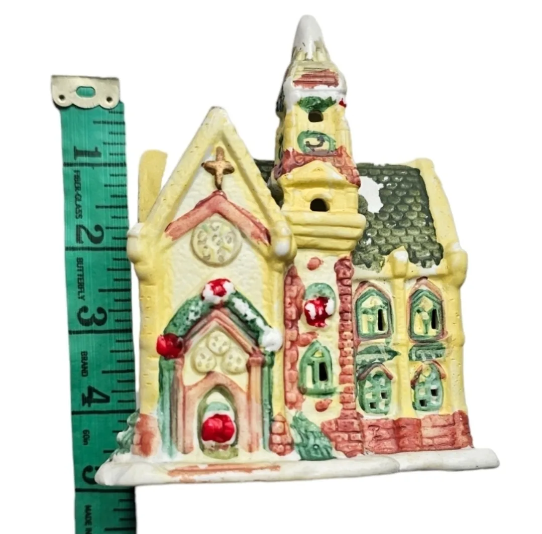 Vintage Ceramic Church for Mini Christmas Village image indicator(8)