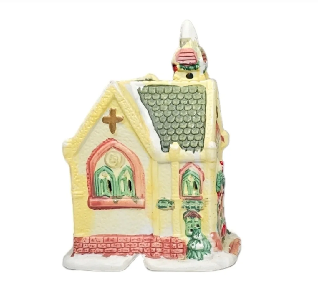 Vintage Ceramic Church for Mini Christmas Village image indicator(2)