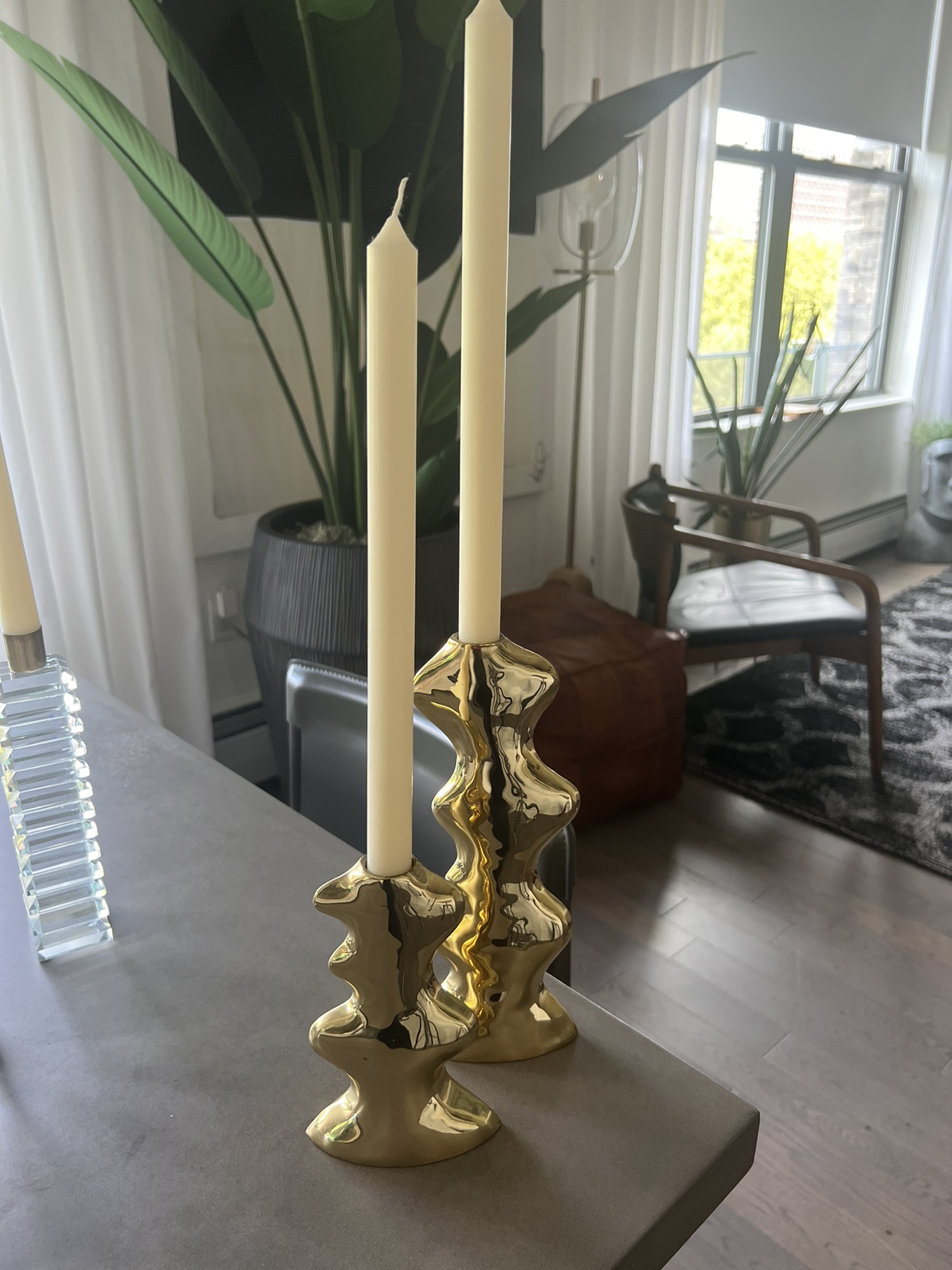 CB2 Brass Candle Holders (Set of 2)