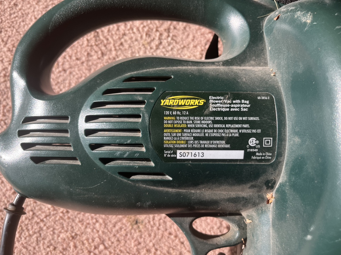 Leaf blower / Vacuum with bag, Yardworks - photo 4