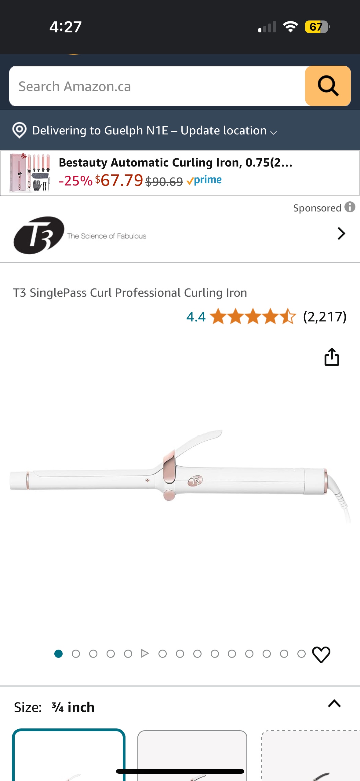 T3 SinglePass Curl 3/4 Inch Curling Iron - photo 2