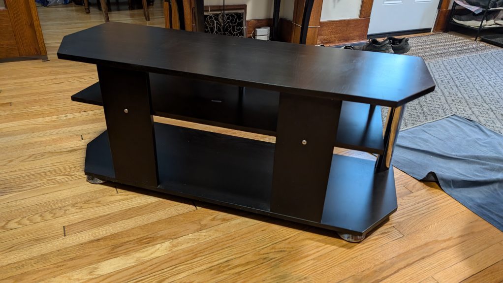 TV Stand - Black with Chrome Accents - photo 2