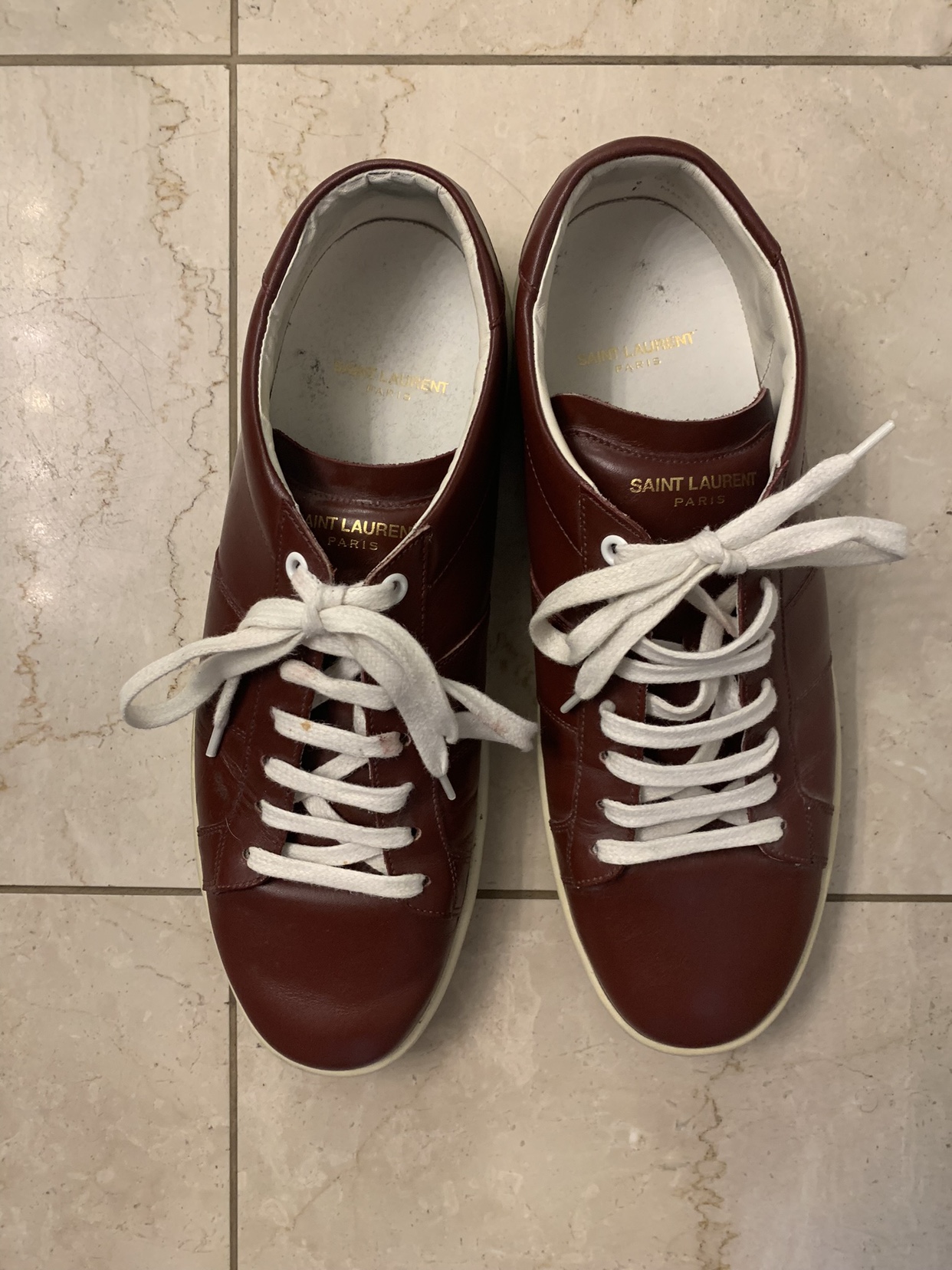 Saint Laurent Men’s Classic Sneakers Burgundy Size 42.5