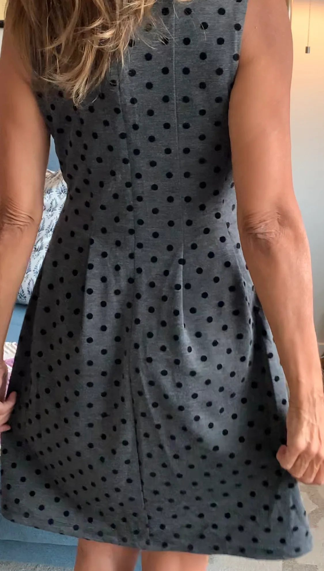 Dark Grey & Black Polka Dot Dress image indicator(5)