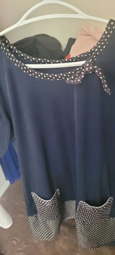 Navy Blue and White Polka Dot Dress image indicator(3)