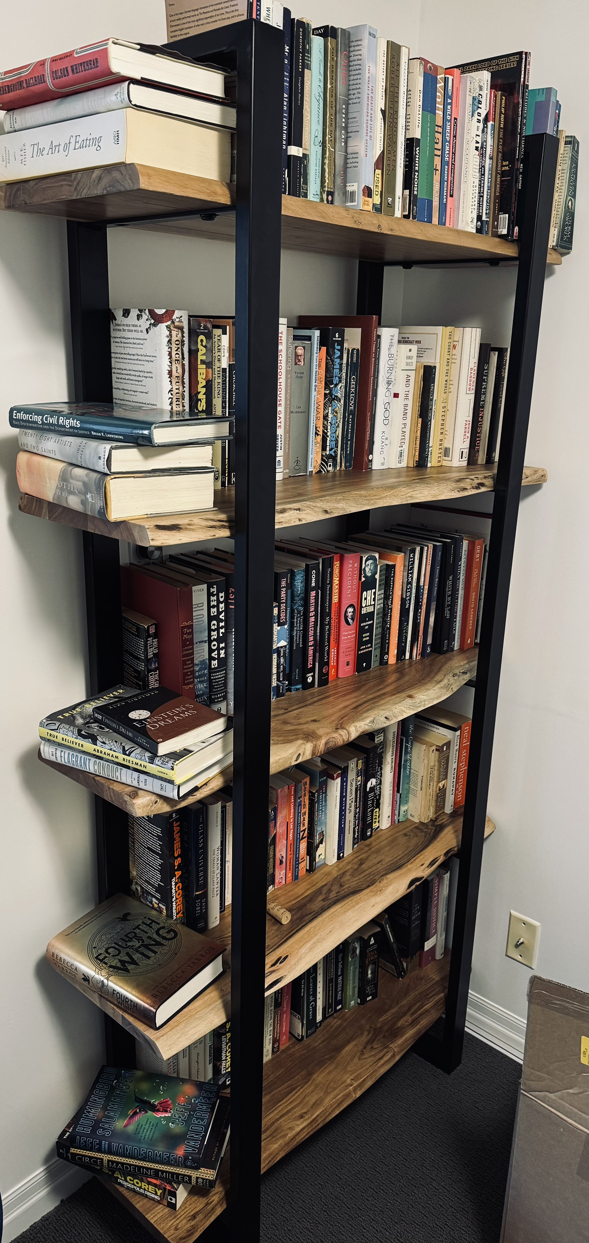 Structube Acacia Wood 5-Tier Bookcase