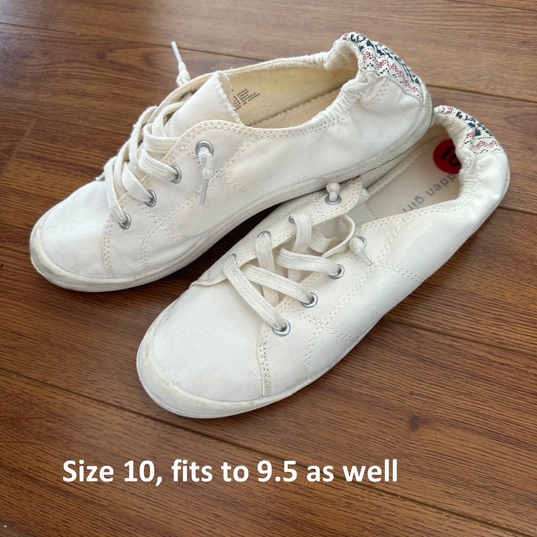 White Canvas Sneakers Size 10 - photo 2