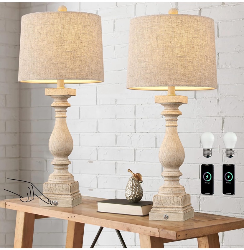 Pair of Table Lamps with USB Ports - photo 2