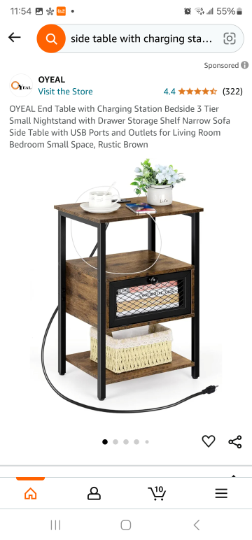 Two Rustic side tables with outlet - photo 2