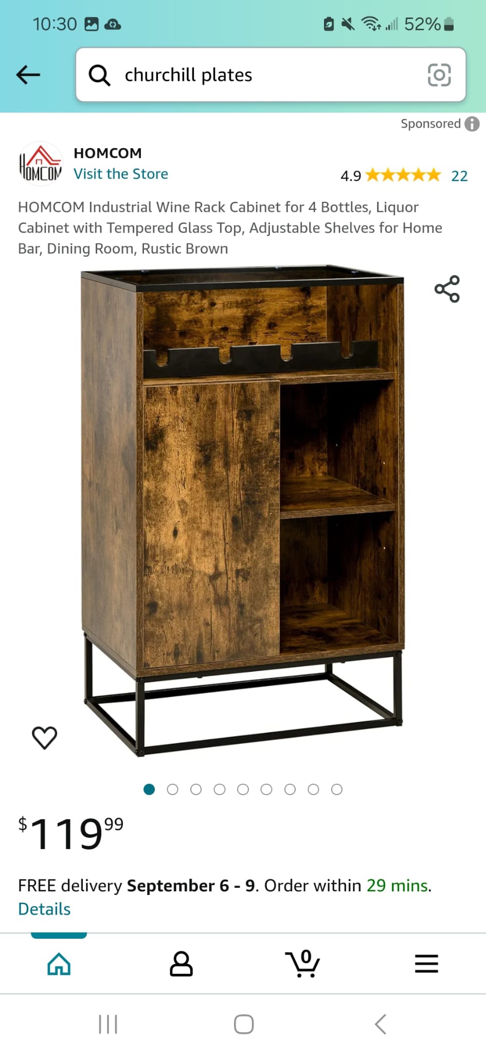 Wooden Cabinet with Glass Top