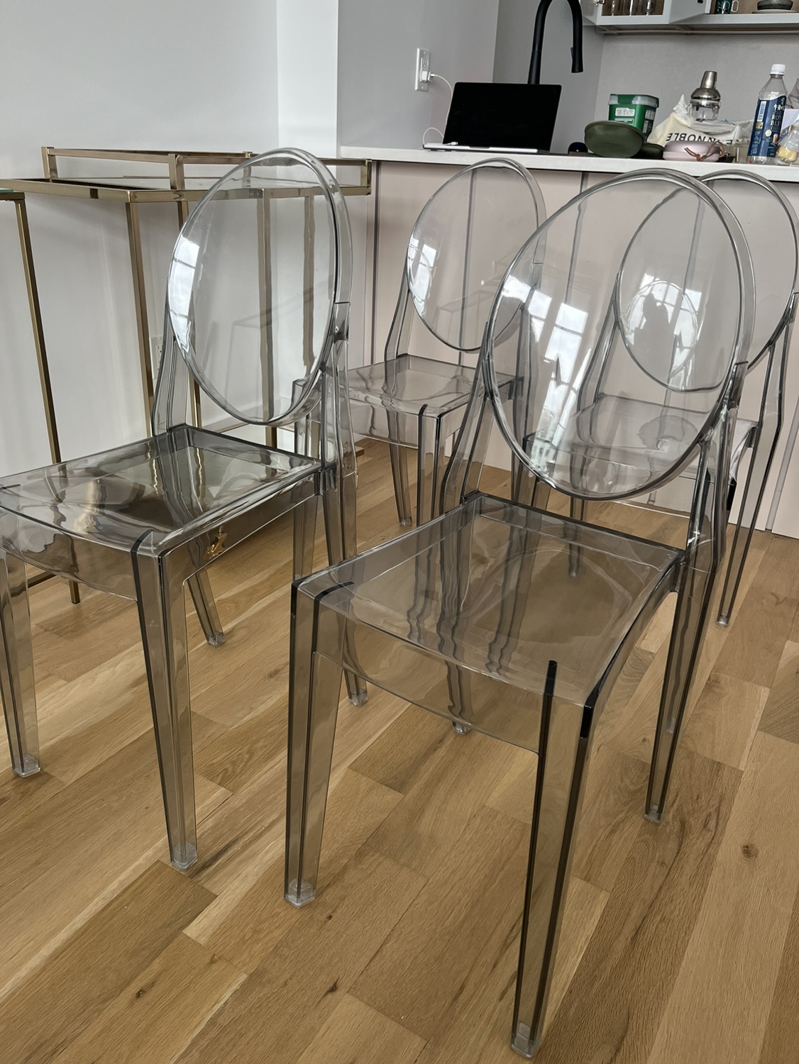 Set of 4 Clear Chairs