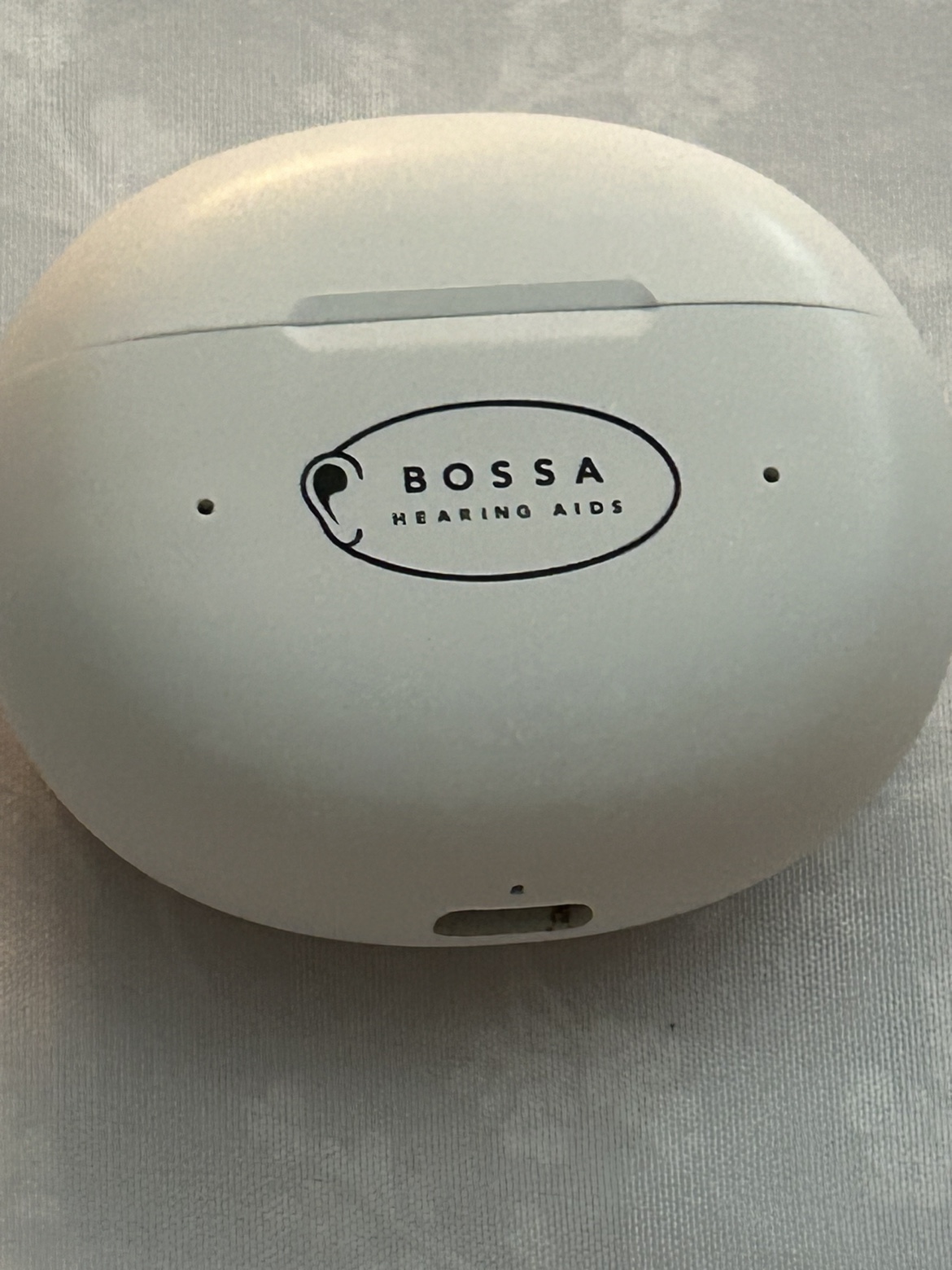 Bossa hearing aids and charging case