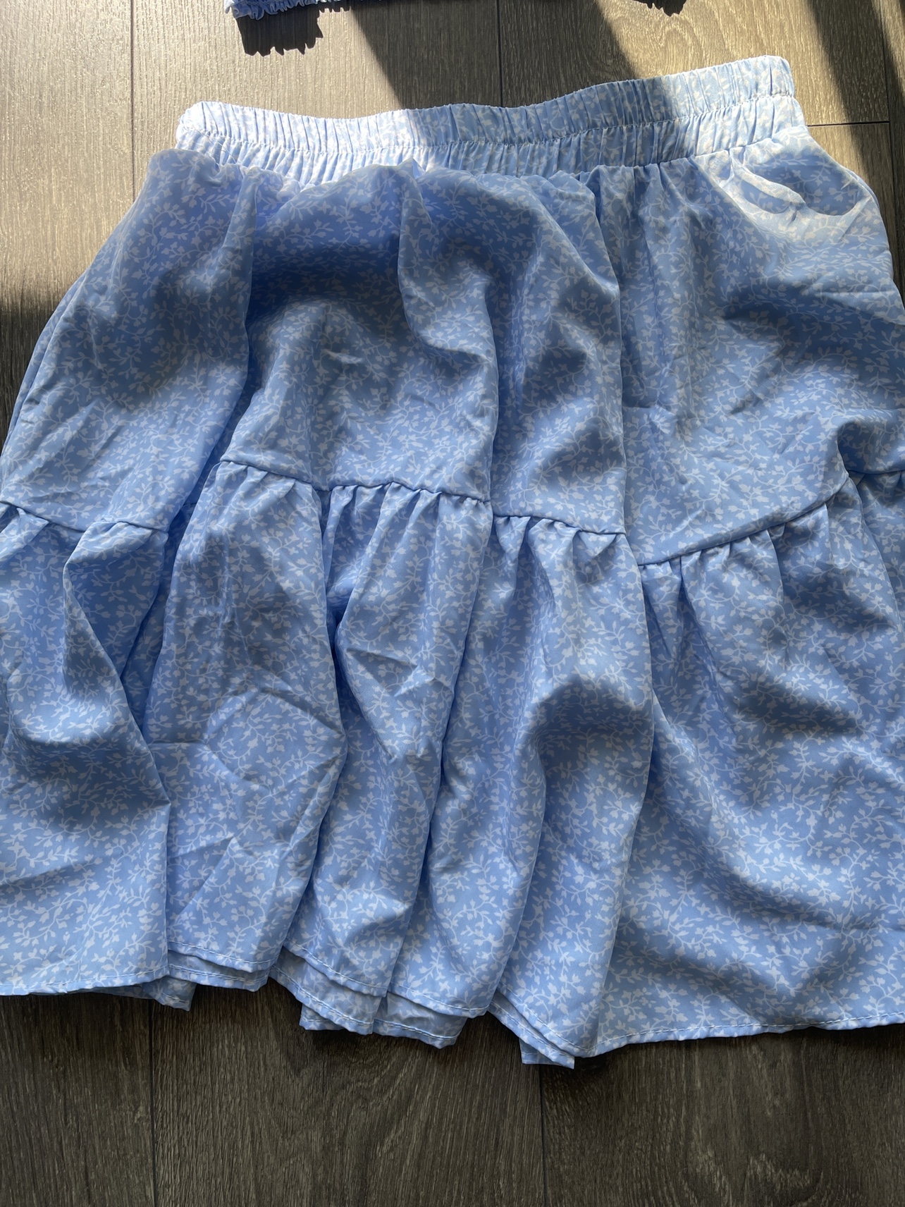 Blue Floral Crop Top and Skirt Set - photo 2