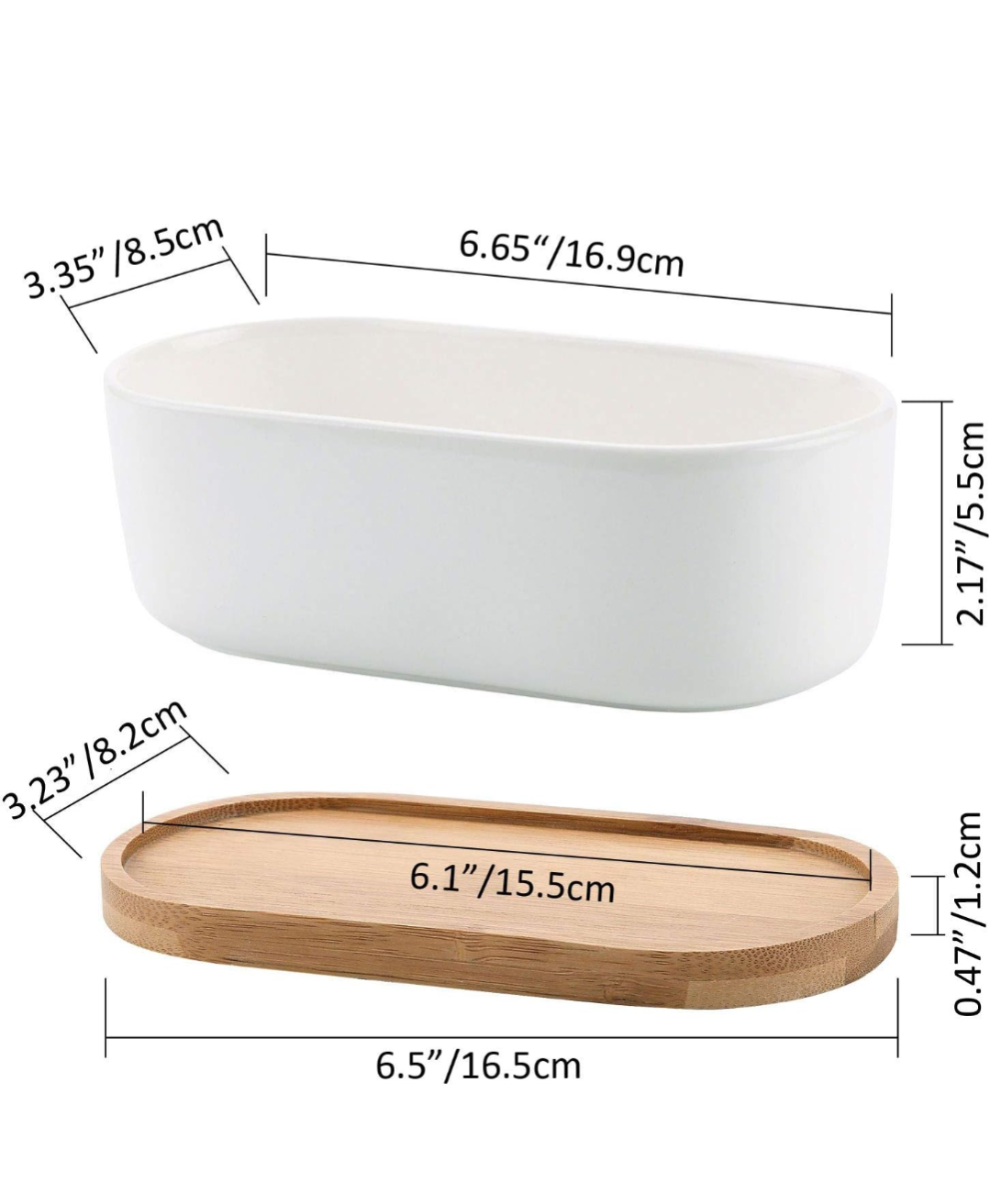 White Ceramic Planter with Wooden Base - photo 3