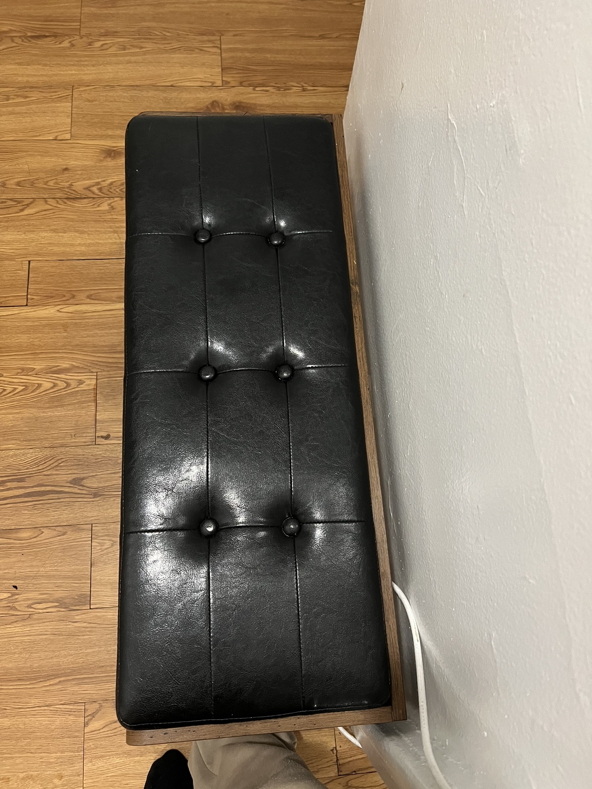 Black Shoe Bench with Storage - photo 3