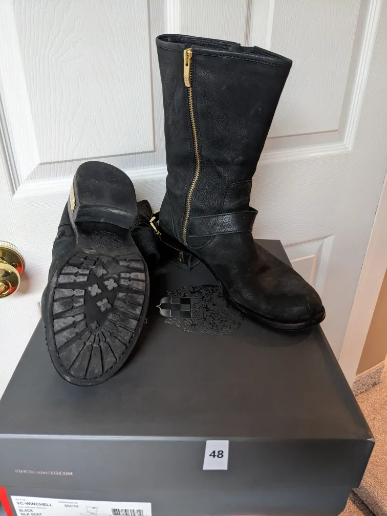 Vince Camuto Black Leather Boots image indicator(3)