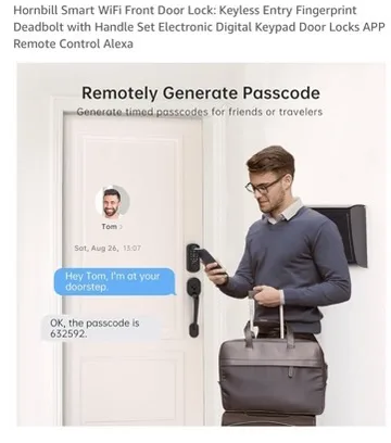 🧡Hornbill Smart WiFi Front Door Lock image indicator(7)