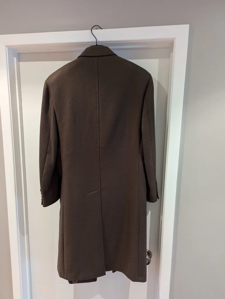 Men's brown wool overcoat image indicator(2)