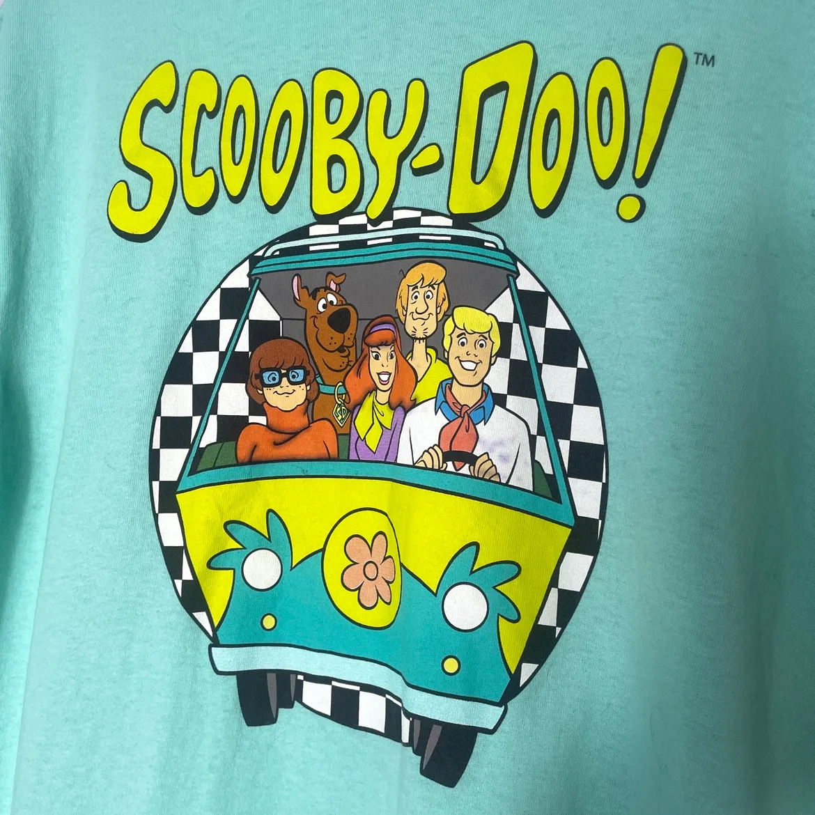 Scooby-Doo Cyan Mystery Machine Cotton Graphic T-Shirt Size XXL image indicator(3)