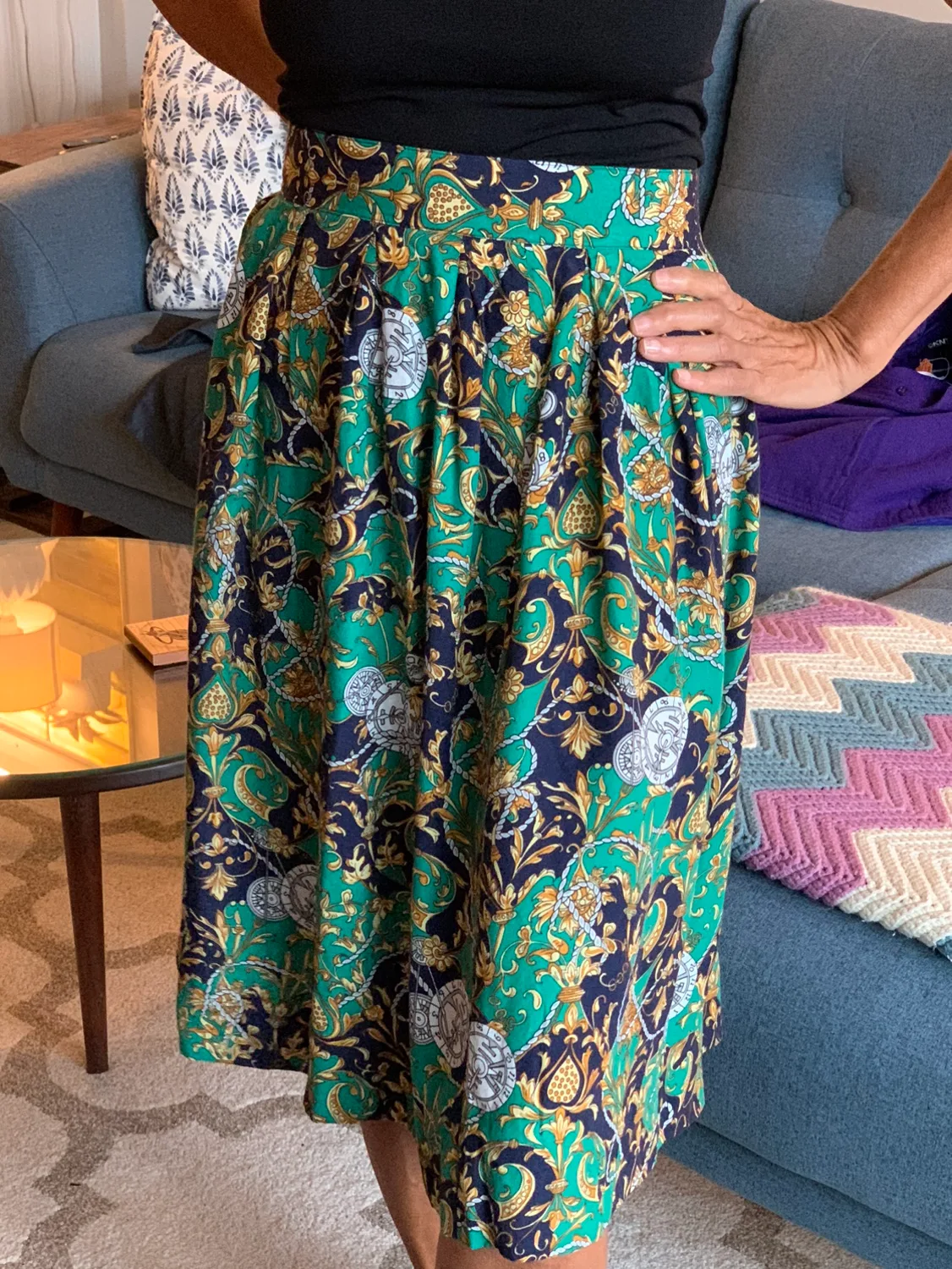 Vintage Pleated Printed Skirt thumbnail