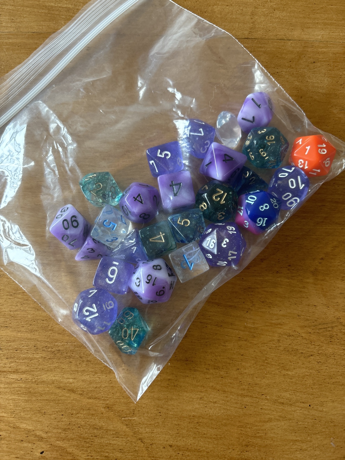 Assortment of DnD die