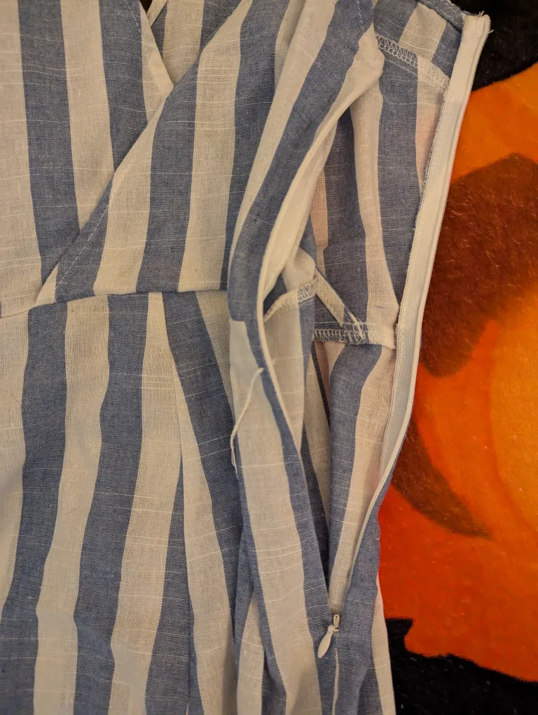 Blue and White Striped Romper - Size M image indicator(2)