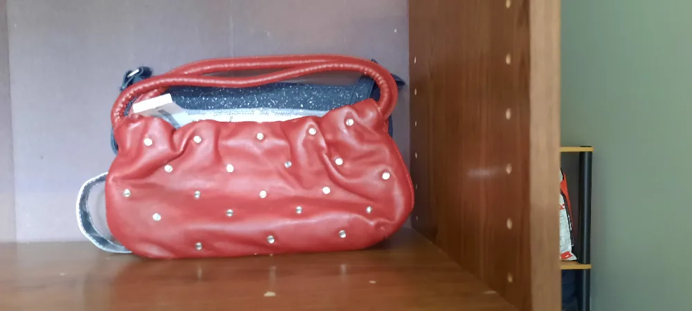 Red studded purse thumbnail