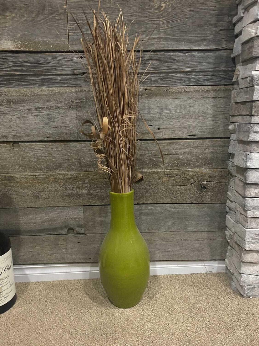Green Decorative Vase with Foliage - photo 2