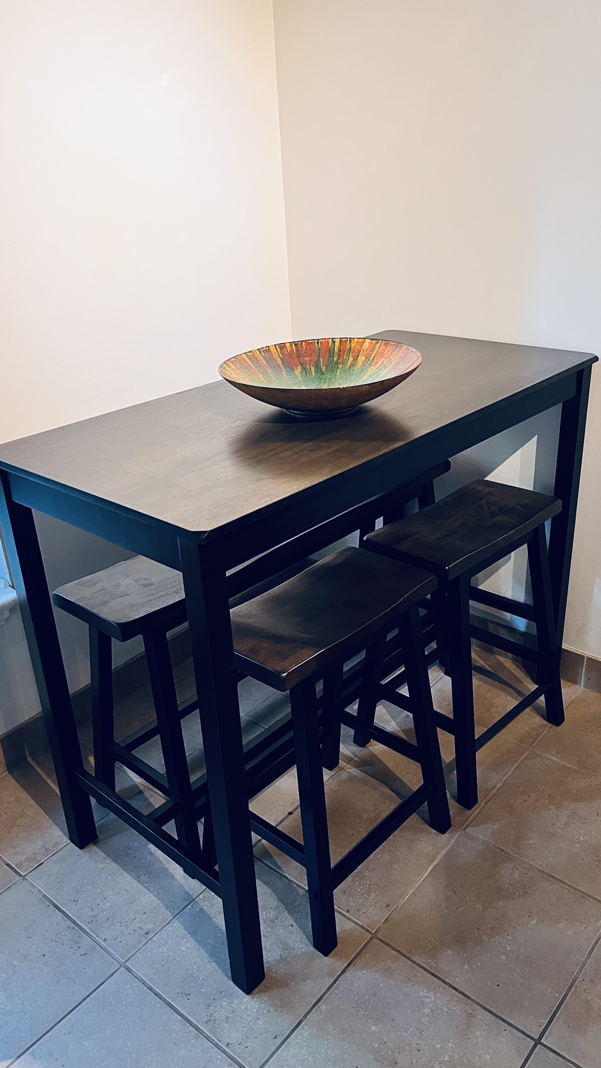 Dining Table and Bench and Two Stools