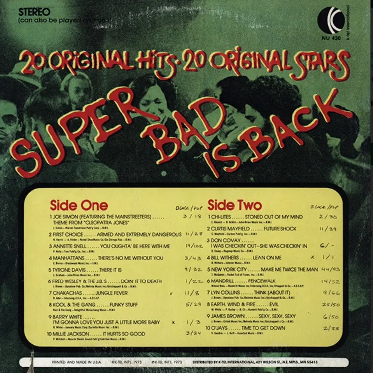 Super Bad is Back - K-Tel compilation vinyl LP image indicator(2)