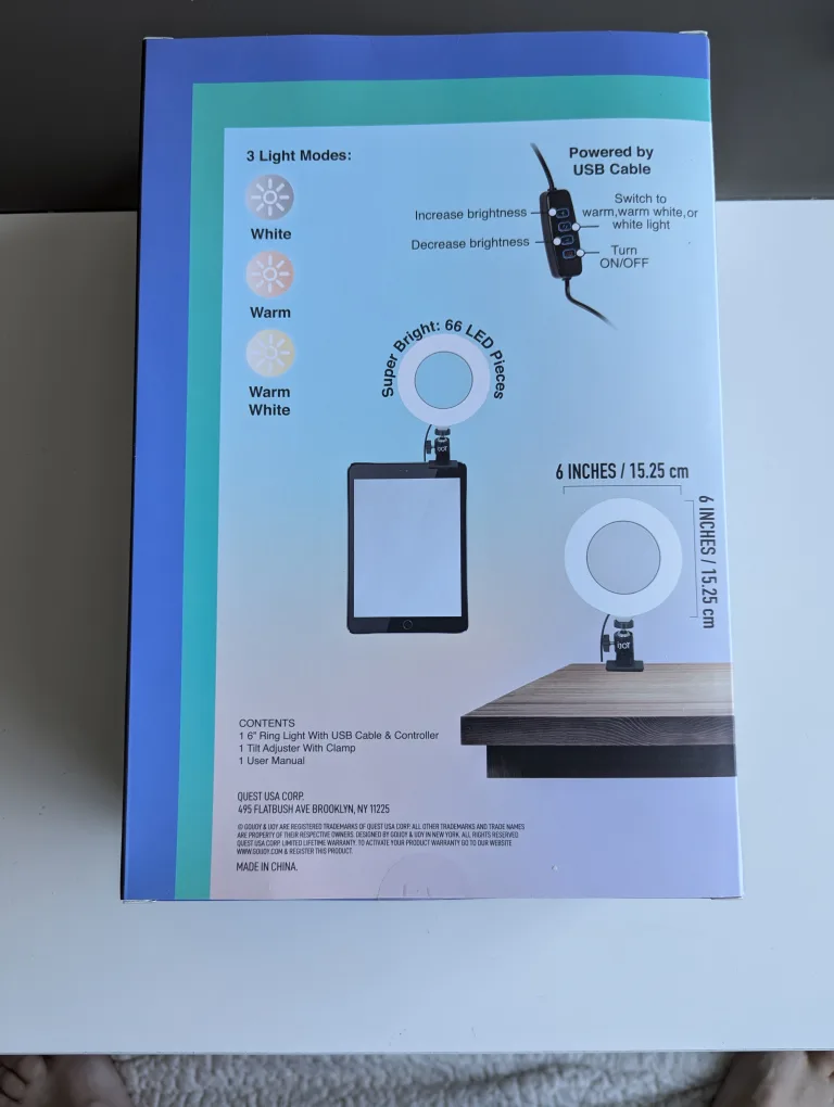 iJoy Studio Aura 6" Clip-On Ring Light - NIB 🧡 image indicator(2)