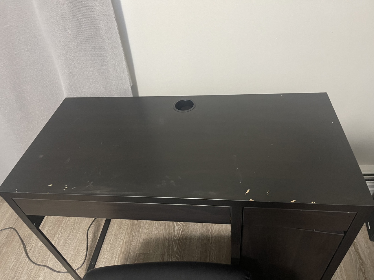Black IKEA Desk and Office Chair - photo 2