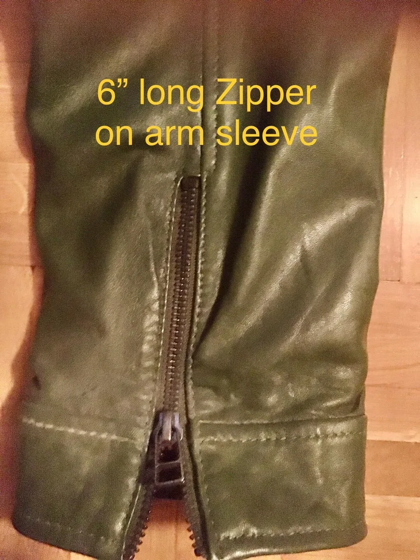 Danier Green Leather Jacket Size 2XL image indicator(5)