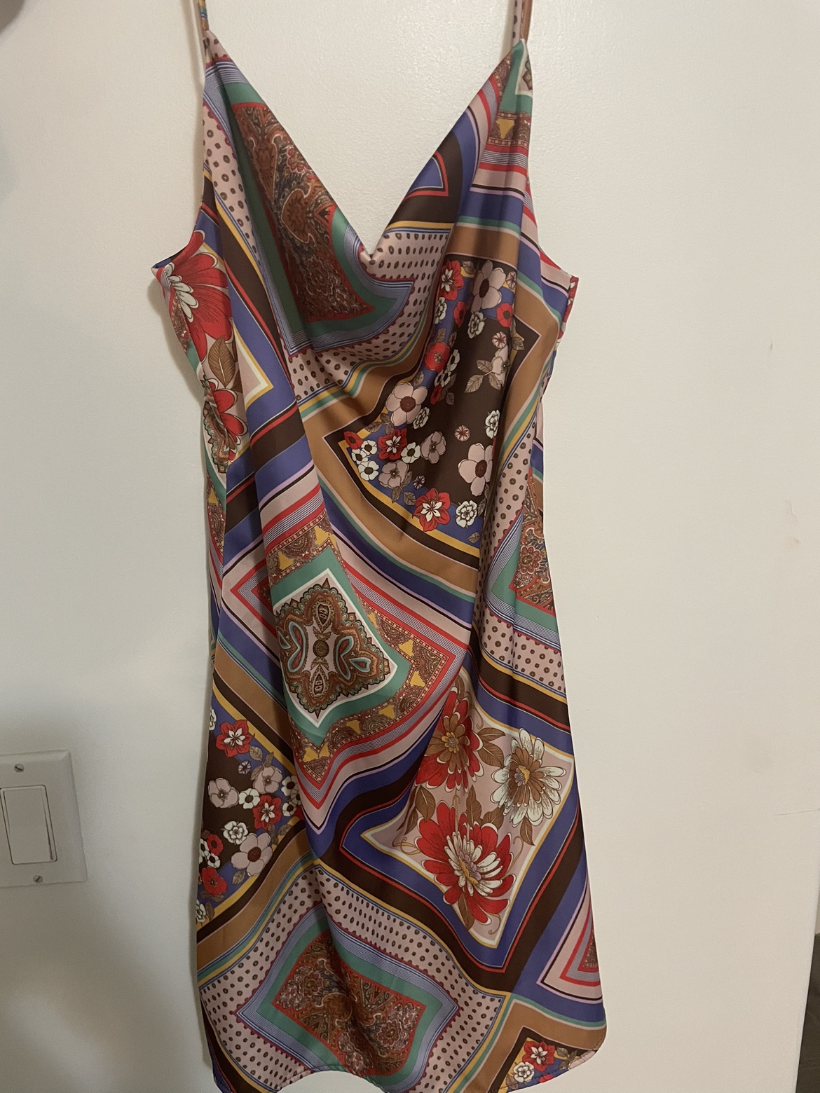 Paisley Print Slip Dress